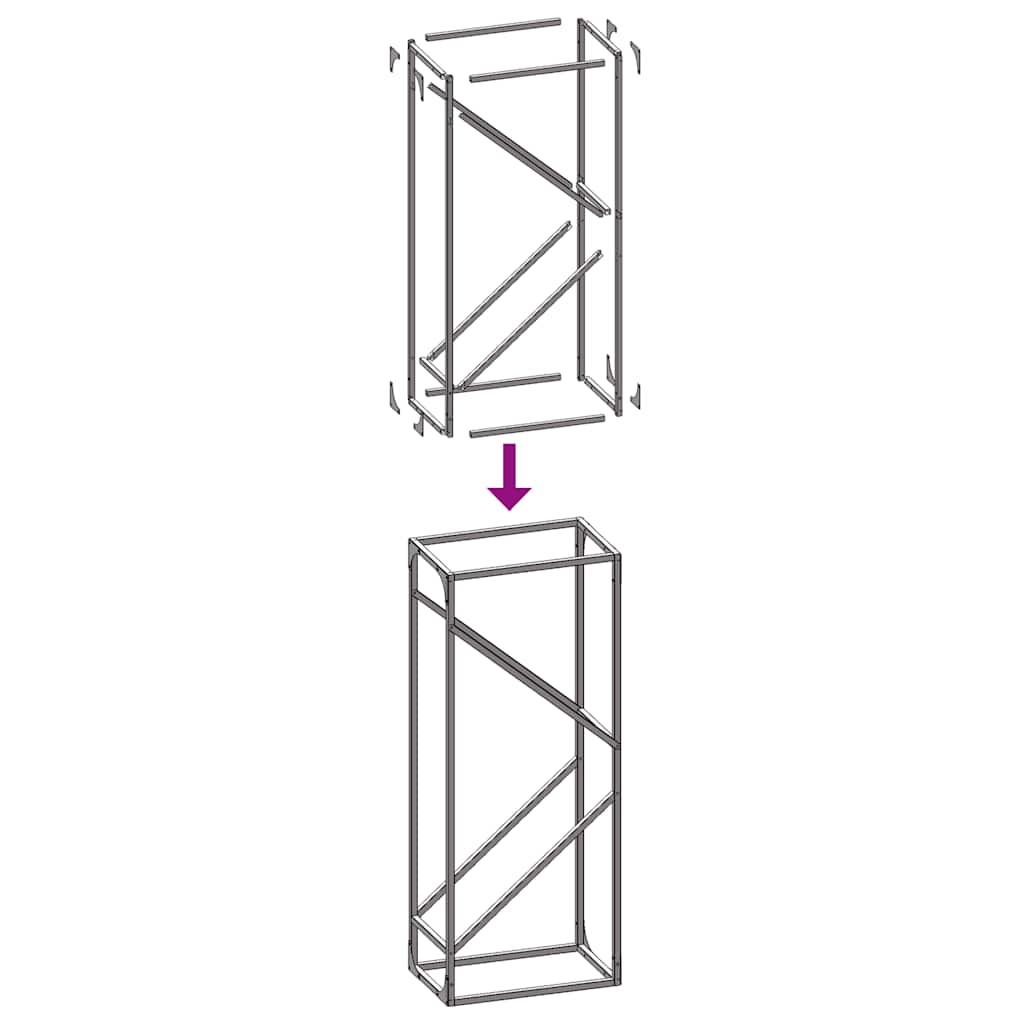 Suporte para lenha 40x25x100 cm aço laminado a frio preto