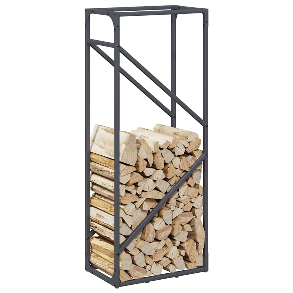 Suporte para lenha 40x25x100 cm aço laminado a frio antracite