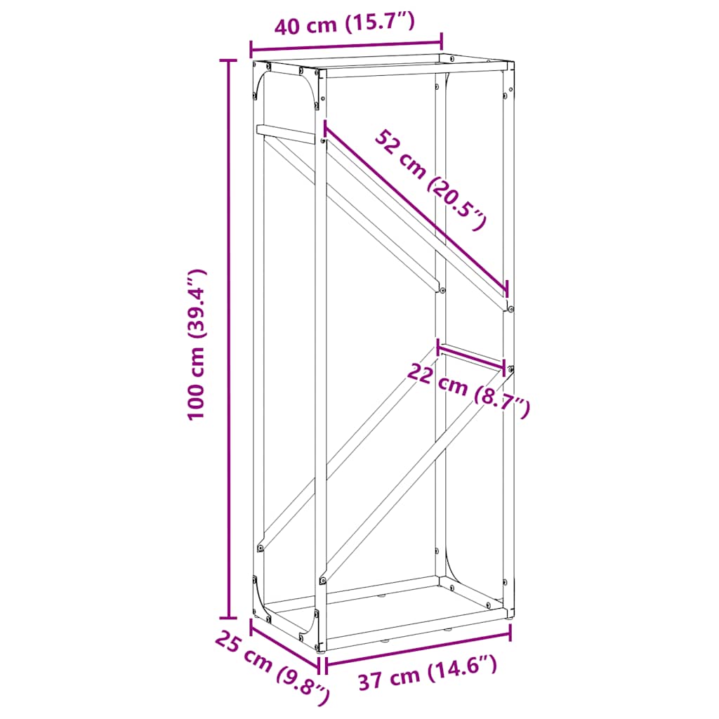 Suporte para lenha aço laminado a frio verde azeitona