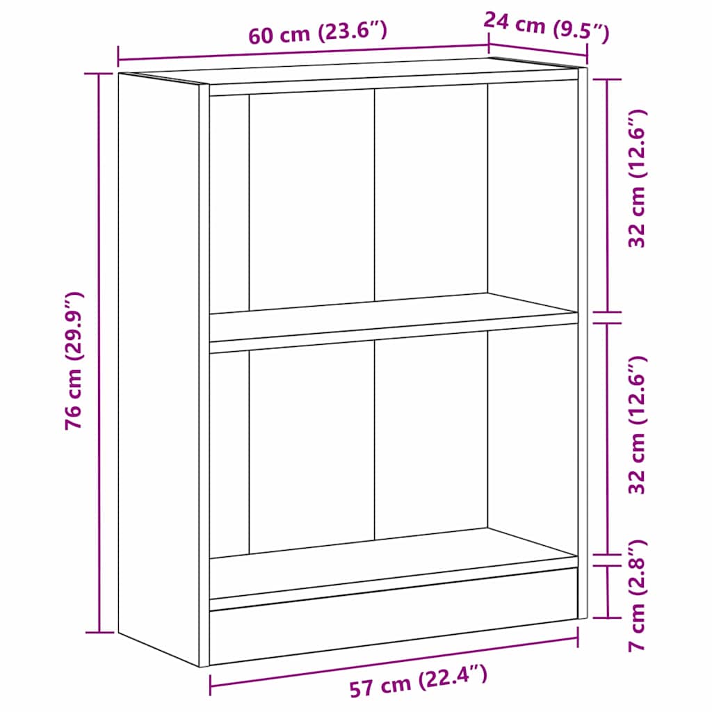 Gabinete pra Livros Preto 60 x 24 x 76 cm Madeira processada