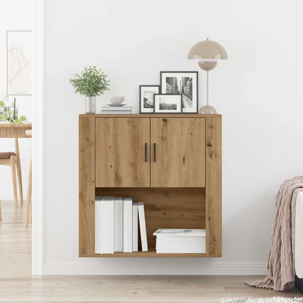 Armário de Parede com porta carvalho artisiano 80 x 33 x 80 cm