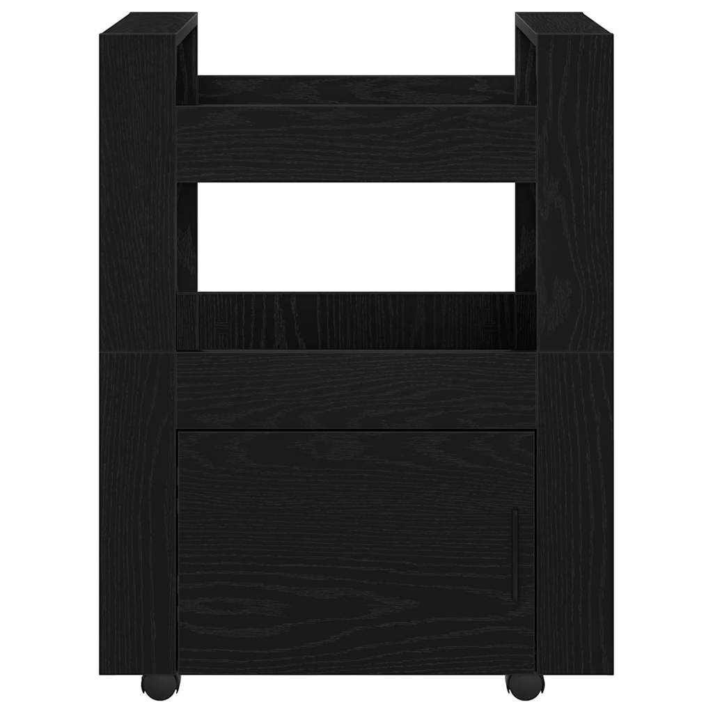 Carrinho de Cozinha Carvalho preto 60 x 45 x 80 cm
