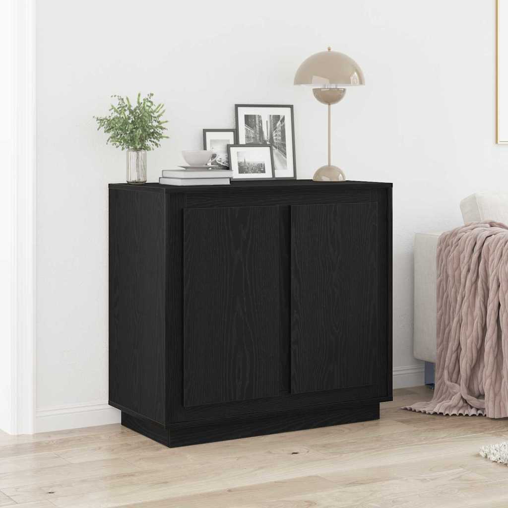 Buffet Moderno Lateral Carvalho preto 80 x 34 x 75 cm