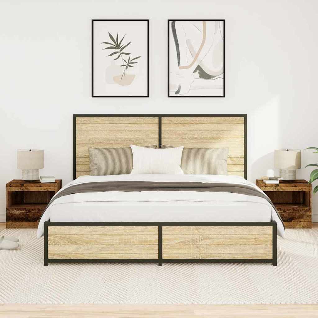 Gabinete de Cabeceira 2 pcs Madeira antiga 50 x 40 x 45 cm