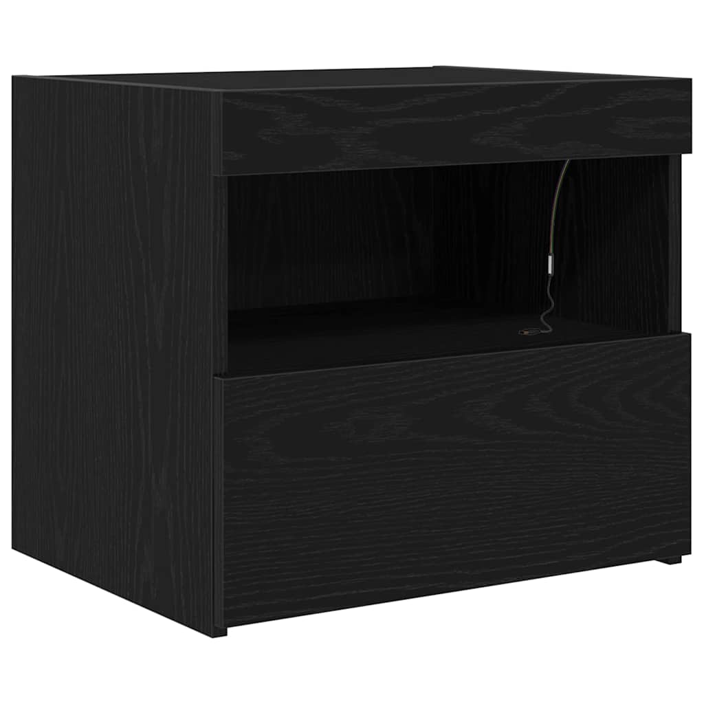 Gabinete de Cabeceira 2 pcs Carvalho preto 50 x 40 x 45 cm