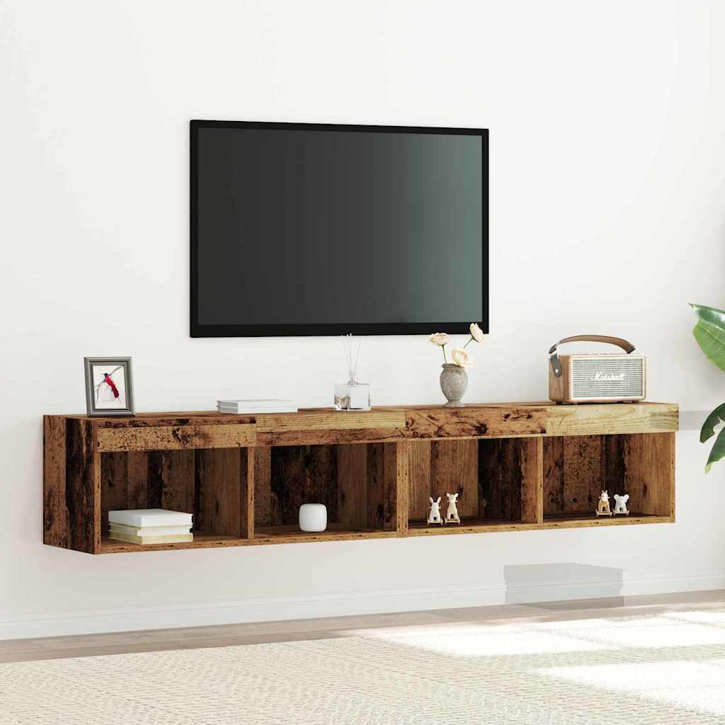 Conjunto de móvel de TV 2 pcs Madeira antiga 80 x 30 x 30 cm