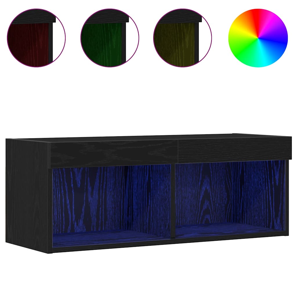 Conjunto de móvel de TV Carvalho Preto 80 x 30 x 30 cm