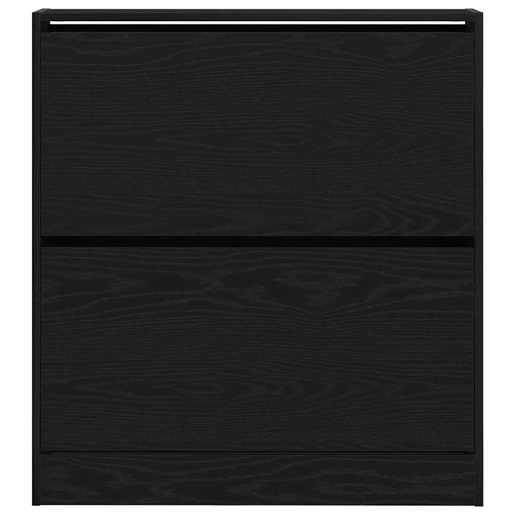 Armário para Sapatos com porta Carvalho preto 80 x 21 x 87.5 cm