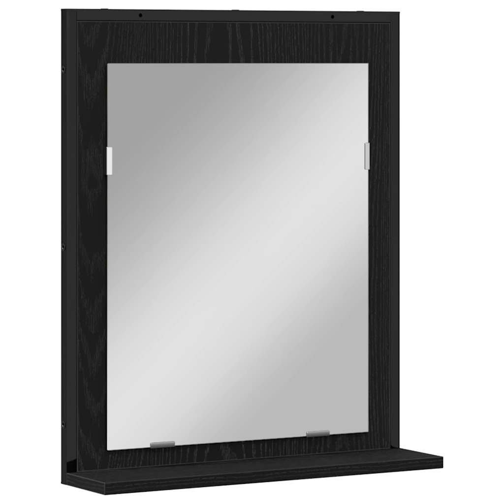Espelho de banheiro com espelho Carvalho preto 50 x 12 x 60 cm