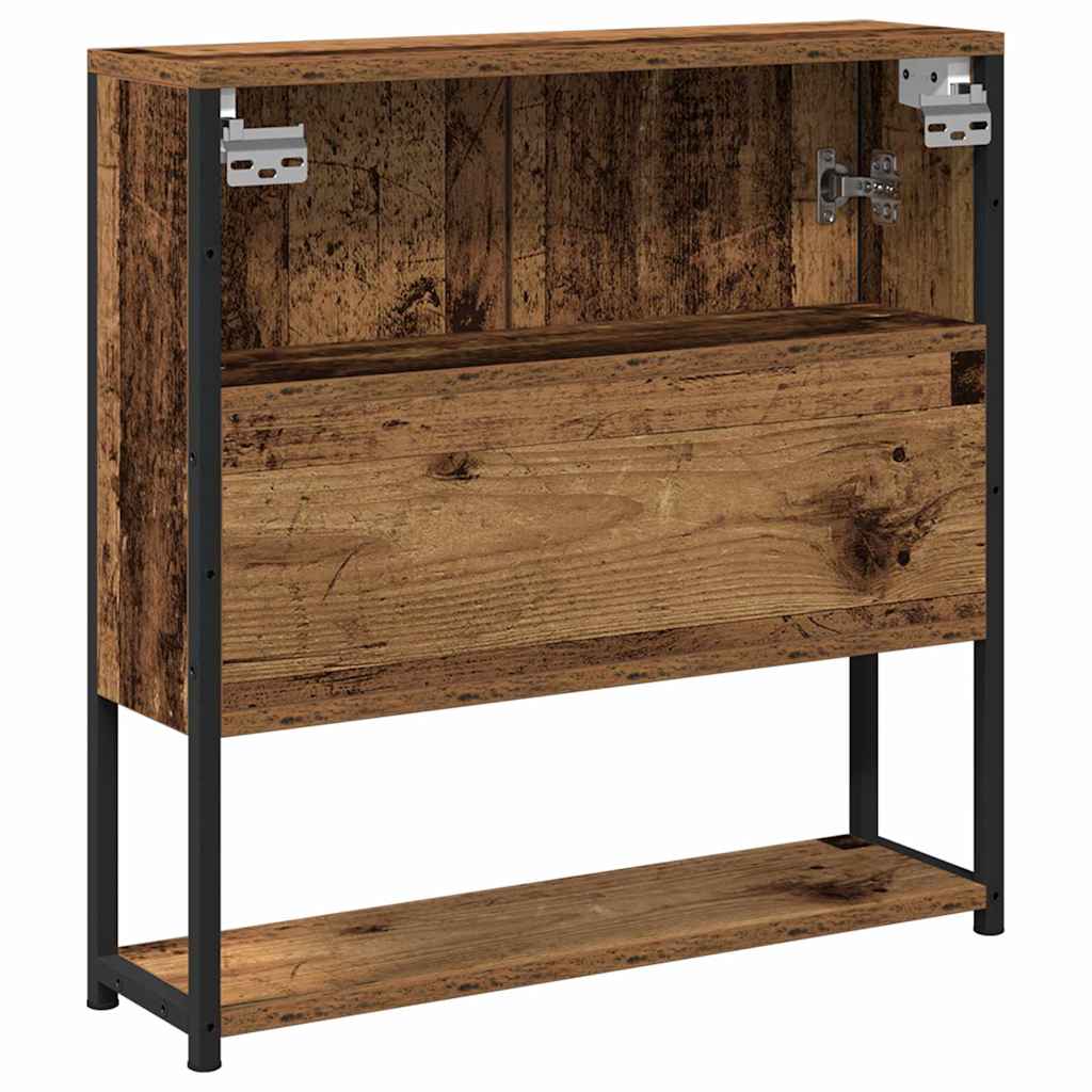 Armário de casa de banho com espelho com porta Madeira antiga