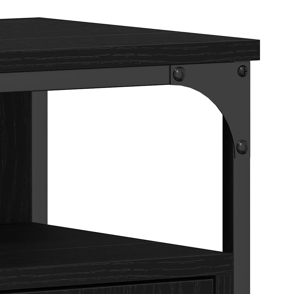 Armário para lavatório de casa de banho Carvalho preto