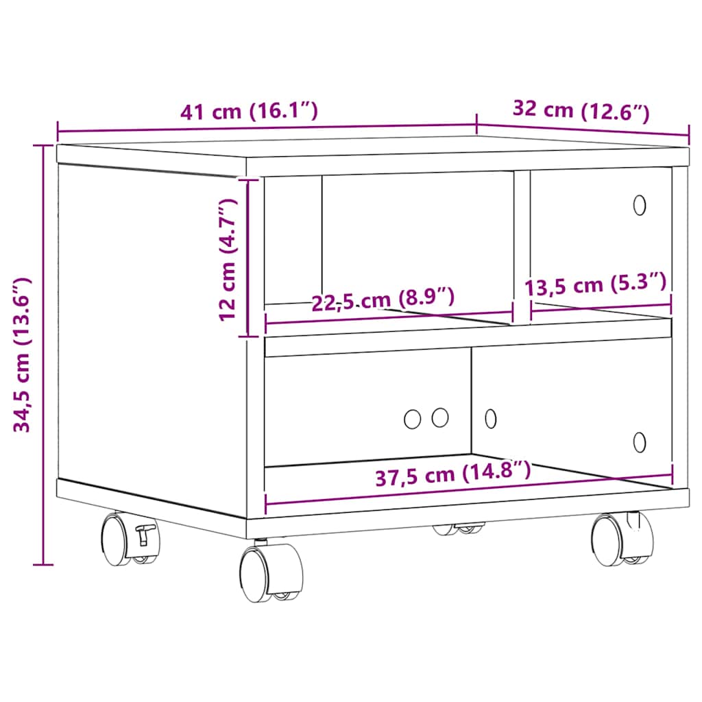 Suporte para Impressora carvalho artisiano 41 x 32 x 33.5 cm