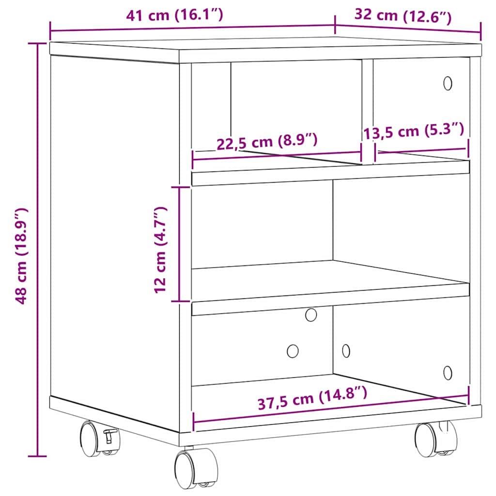 Suporte para Impressora Madeira antiga 41 x 32 x 48 cm
