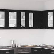 Armário de Vidro Suspenso Riga Carvalho preto 60 x 31 x 60 cm