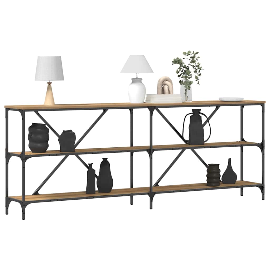 Aparador com prateleira carvalho artisiano 200 x 30 x 75 cm