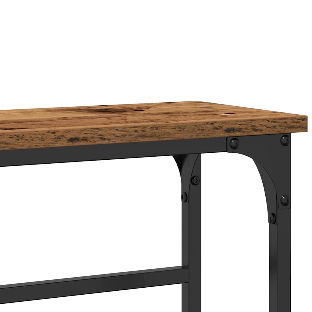Mesa Console com prateleira Madeira Antiga 75 x 19,5 x 75 cm