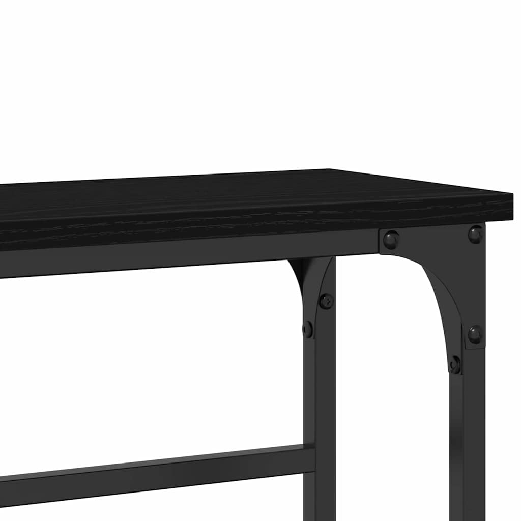 Mesa Console com prateleira Carvalho preto 75 x 19,5 x 75 cm
