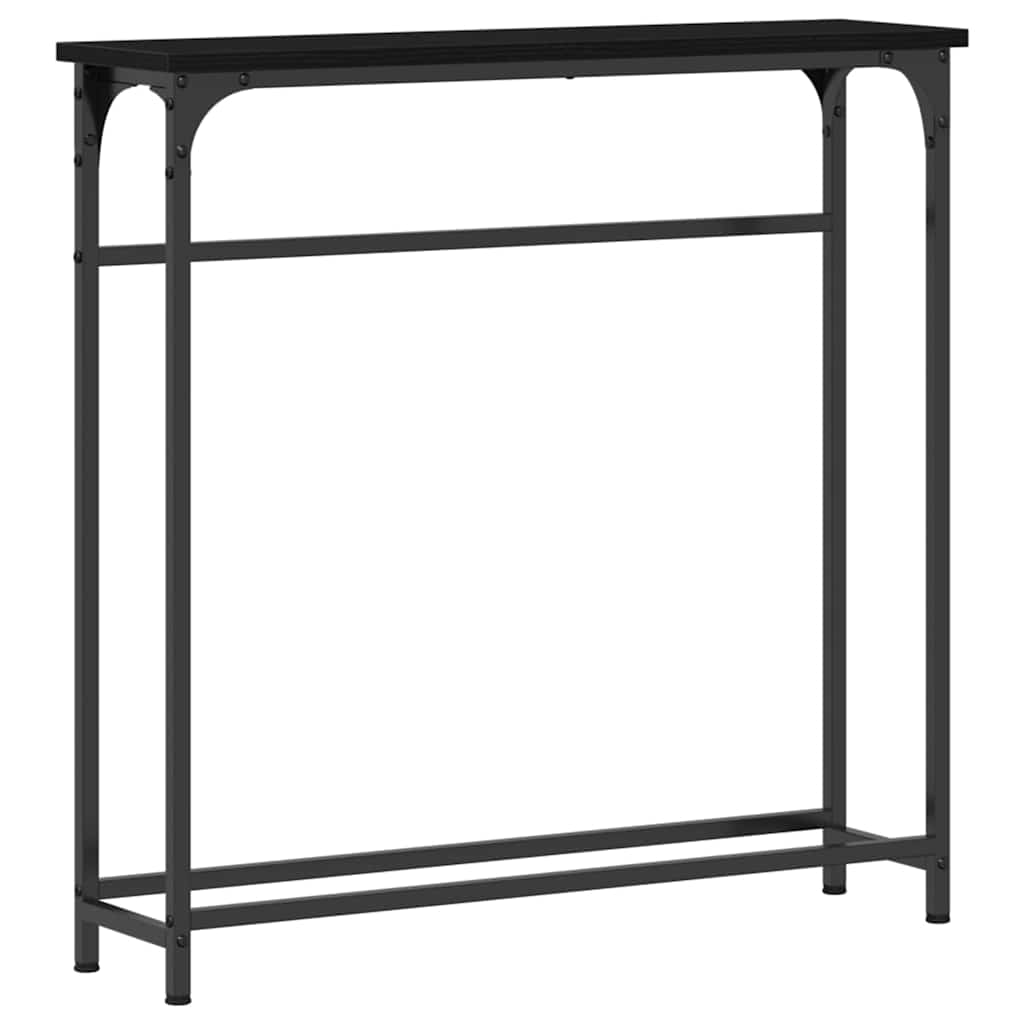 Mesa Console com prateleira Carvalho preto 75 x 19,5 x 75 cm