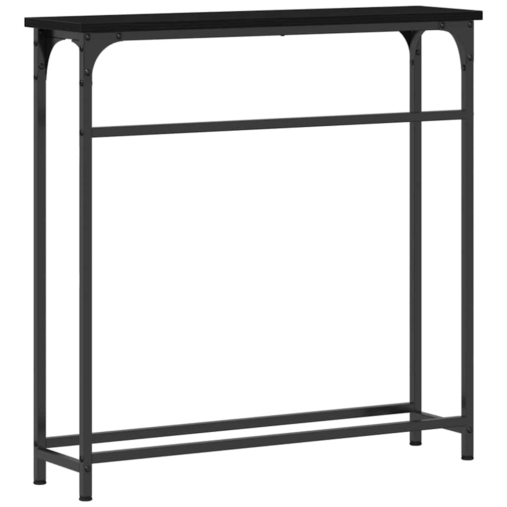 Mesa Console com prateleira Carvalho preto 75 x 19,5 x 75 cm