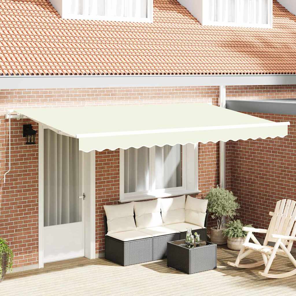 Toldo Retrátil Creme 400 x 200 cm Poliéster e Alumínio