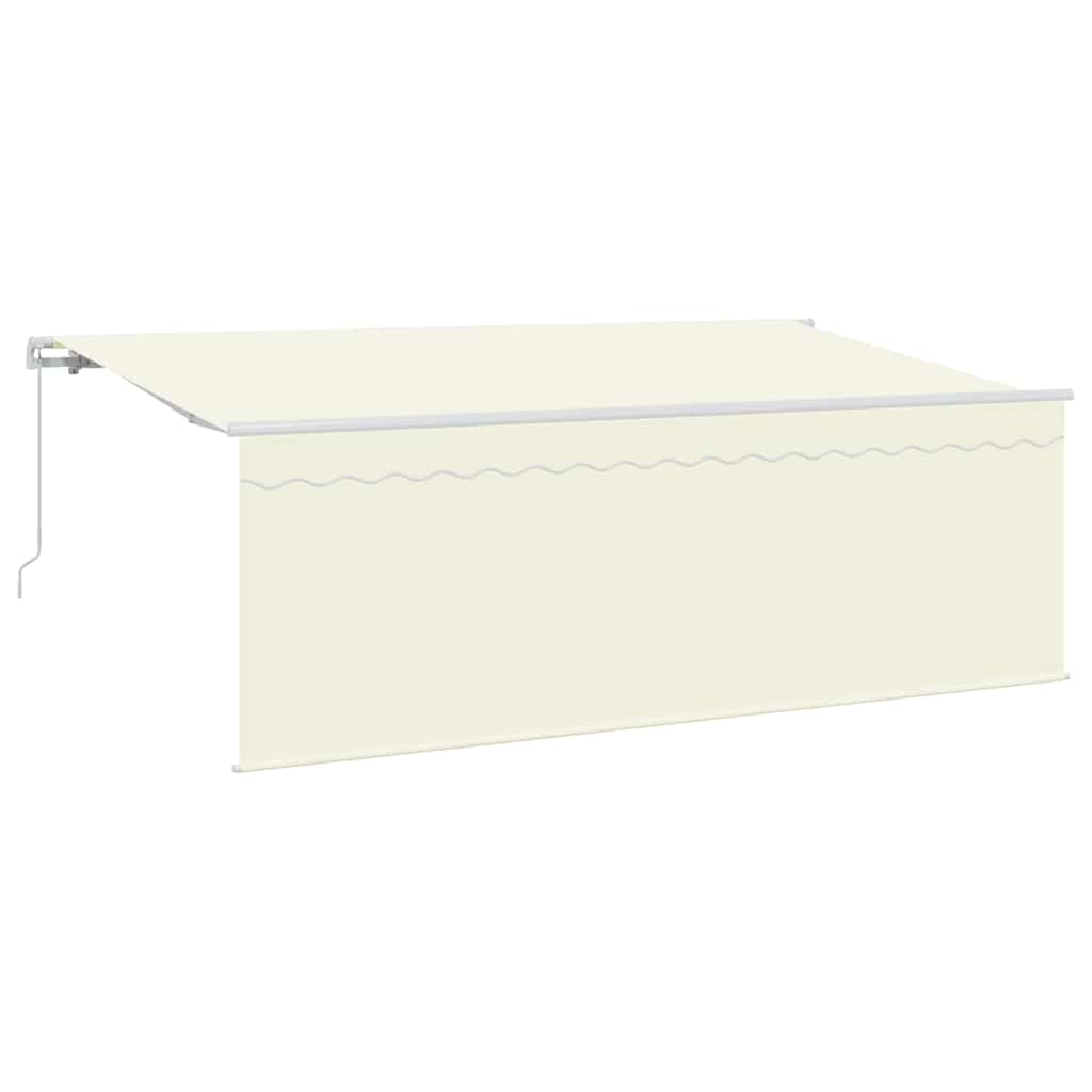 Toldo Retrátil Manual Cor creme e branco 400 x 200 cm