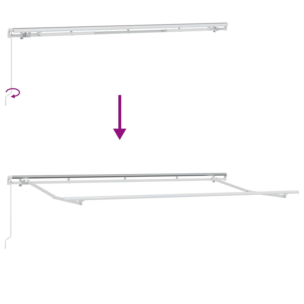 Toldo Retrátil Manual Cor creme e branco 400 x 200 cm