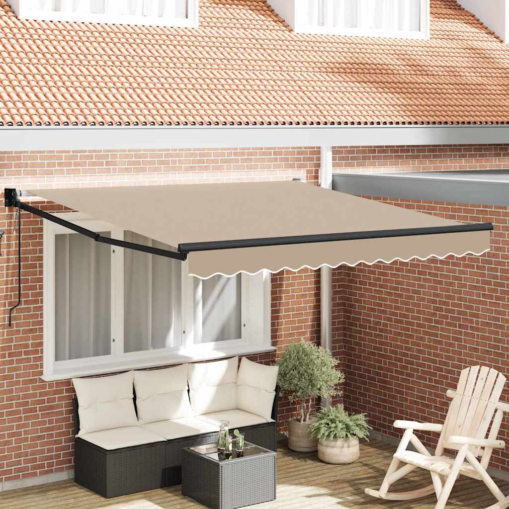 Toldo Bege 3 x 2,5 m Poliéster e metal