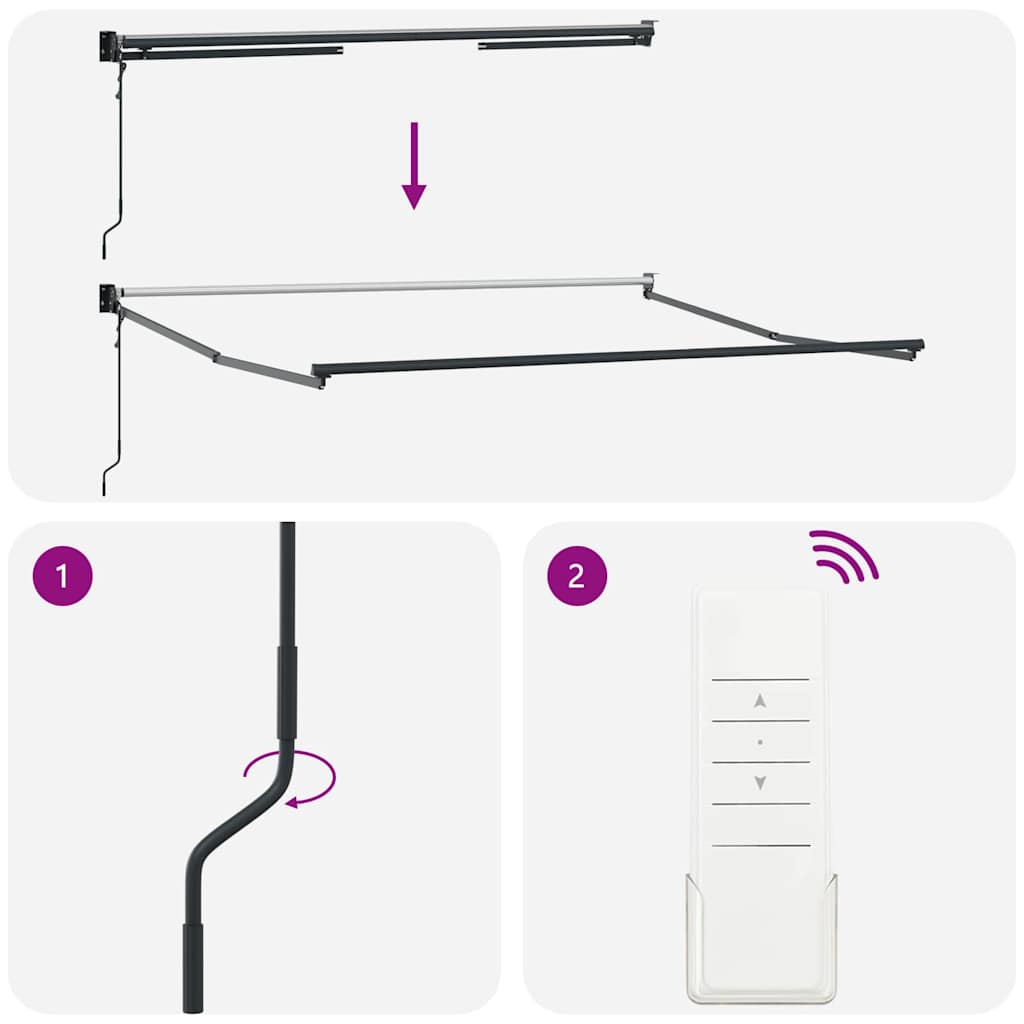 Toldo Bege 3 x 2,5 m Poliéster e metal