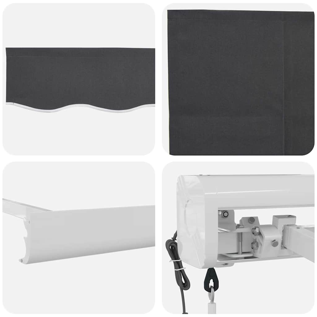 Toldo Retrátil Antracite 400 ×300 cm Tecido e Metal