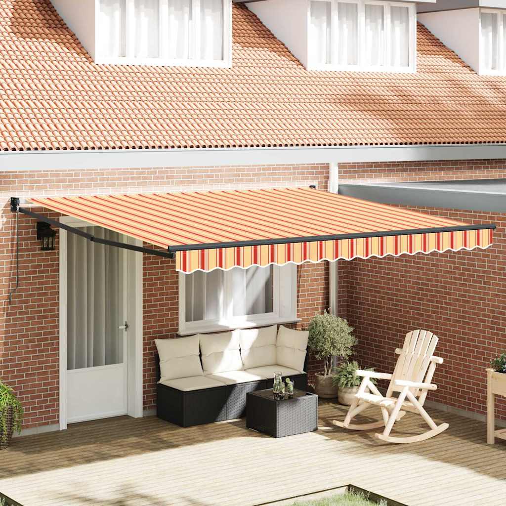 Toldo Retrátil amarelo e laranja 400 × 300 cm Poliéster