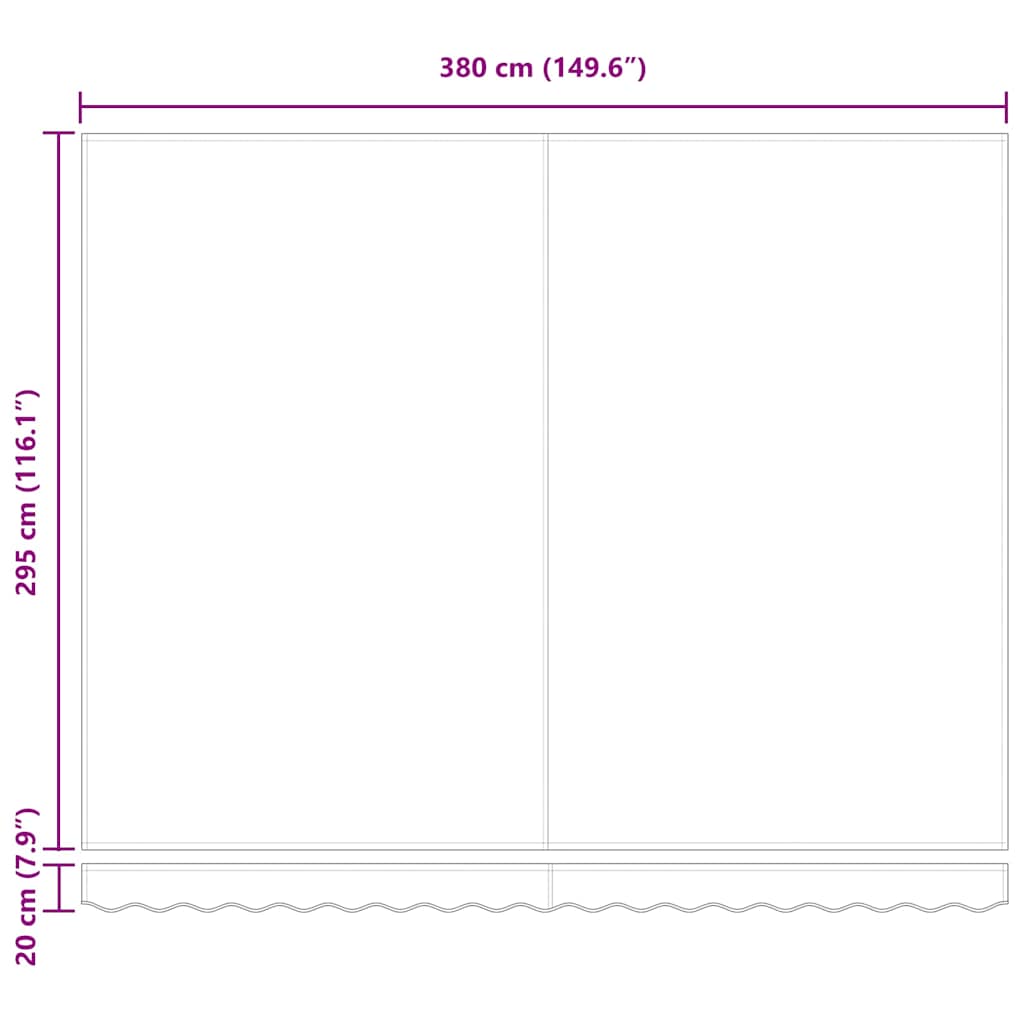 Toldo Retrátil Multicolor 400 × 300 cm Poliéster