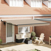 Toldo Retrátil Bege 400 × 300 cm Poliéster