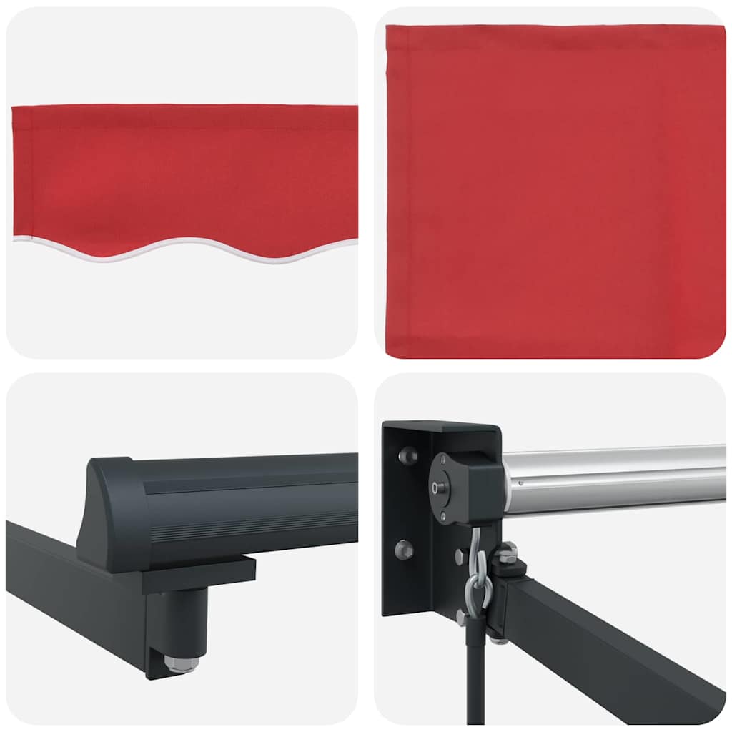 Toldo Retrátil Vermelho 400 × 300 cm Poliéster