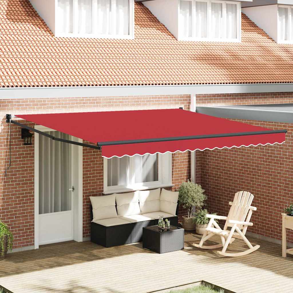 Toldo Retrátil Vermelho 400 × 300 cm Poliéster