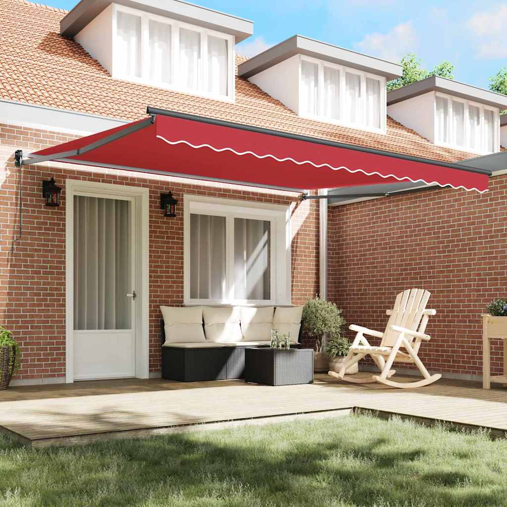 Toldo Retrátil Vermelho 400 × 300 cm Poliéster
