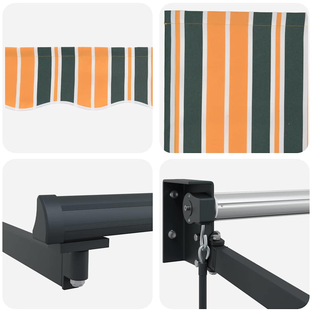 Toldo Retrátil Verde e amarelo 400 × 300 cm Poliéster