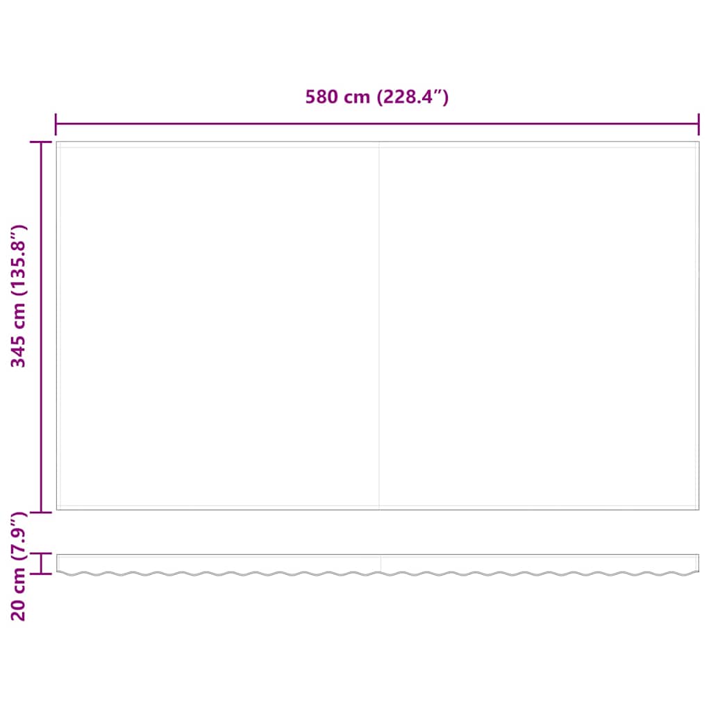 Toldo Retrátil 600 × 350 cm Vermelho