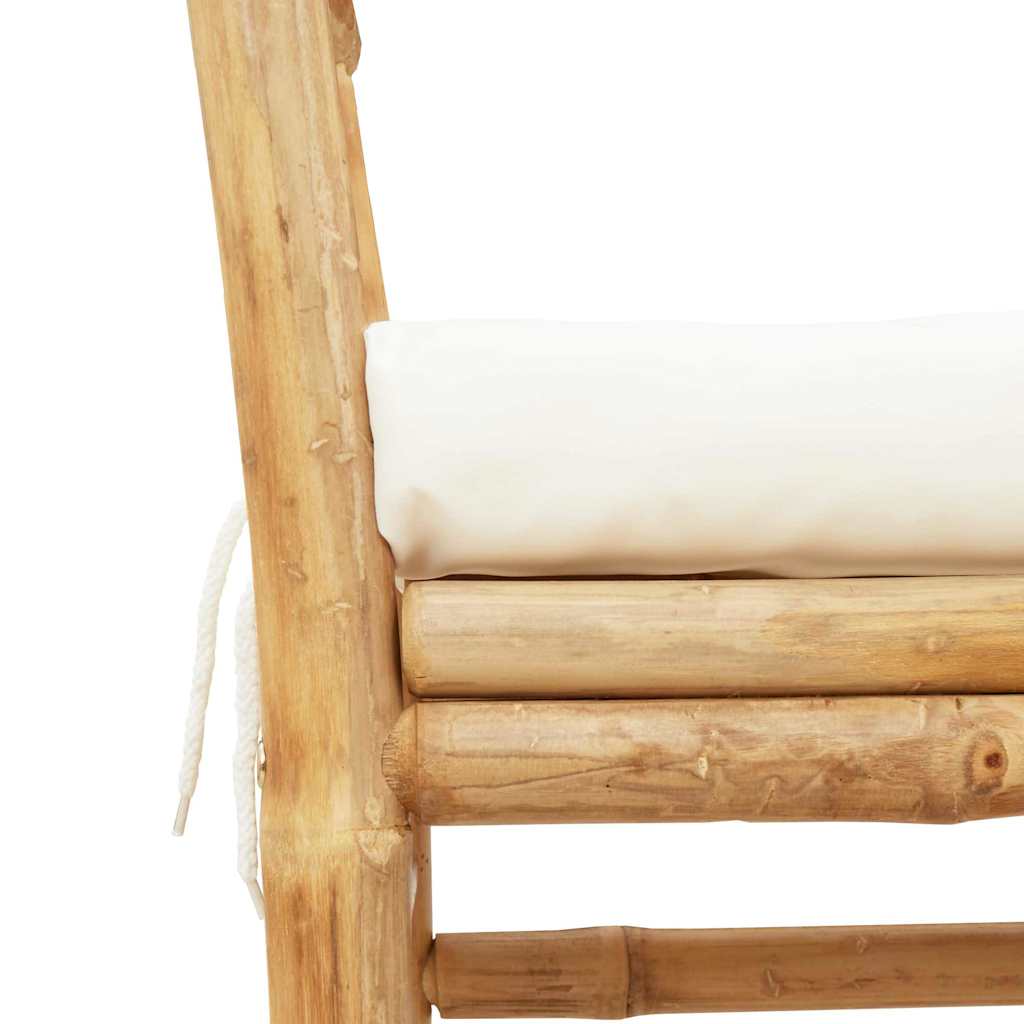 Banco de jardim com almofada Castanho 110 x 38 x 65cm Bambu
