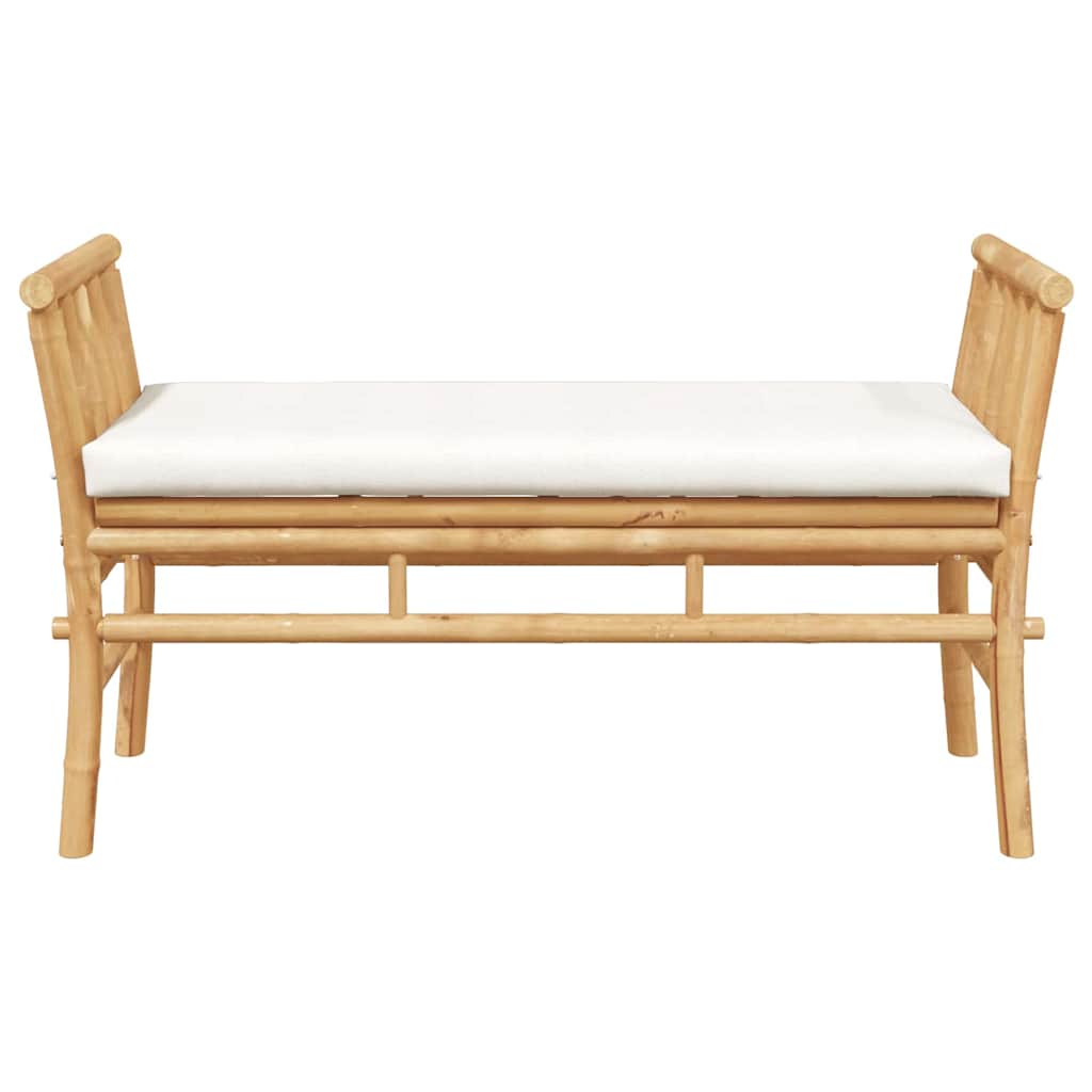 Banco de jardim com almofada Castanho 110 x 38 x 65cm Bambu