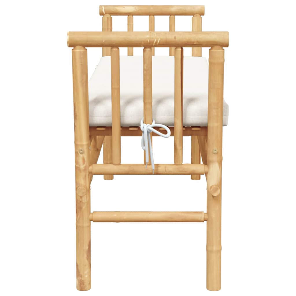 Banco de jardim com almofada Castanho 110 x 38 x 65cm Bambu