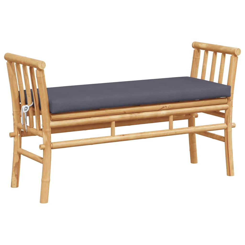 Banco de jardim com almofada Castanho 110 x 38 x 65cm Bambu