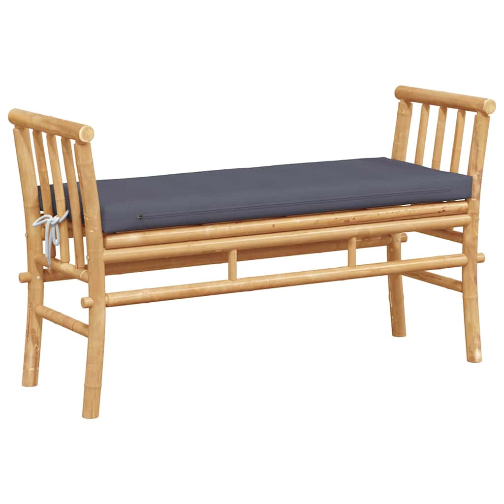 Banco de jardim com almofada Castanho 110 x 38 x 65cm Bambu