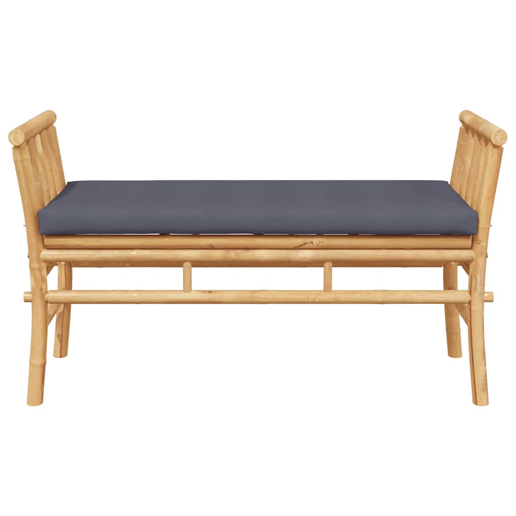 Banco de jardim com almofada Castanho 110 x 38 x 65cm Bambu