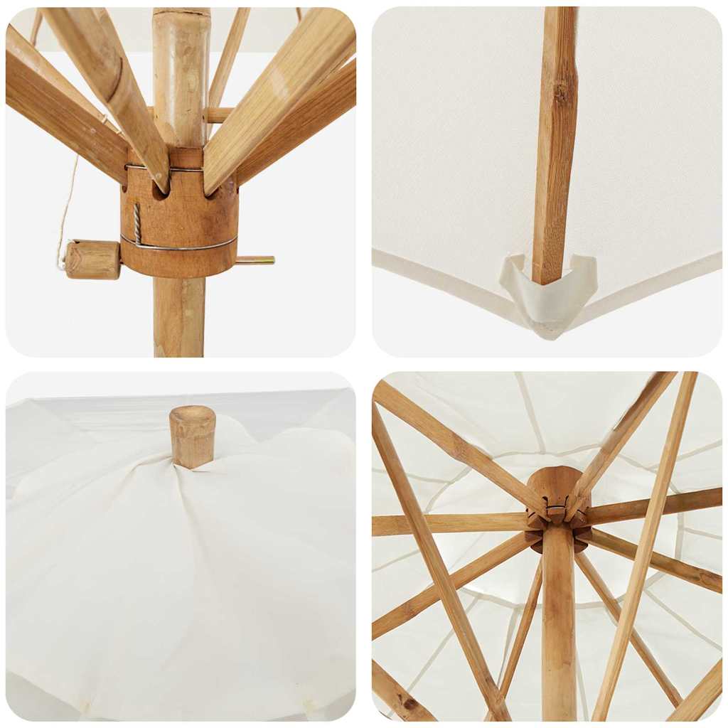Guarda-sol de Jardim Branco creme 150 x 150 x 210 cm Bambu