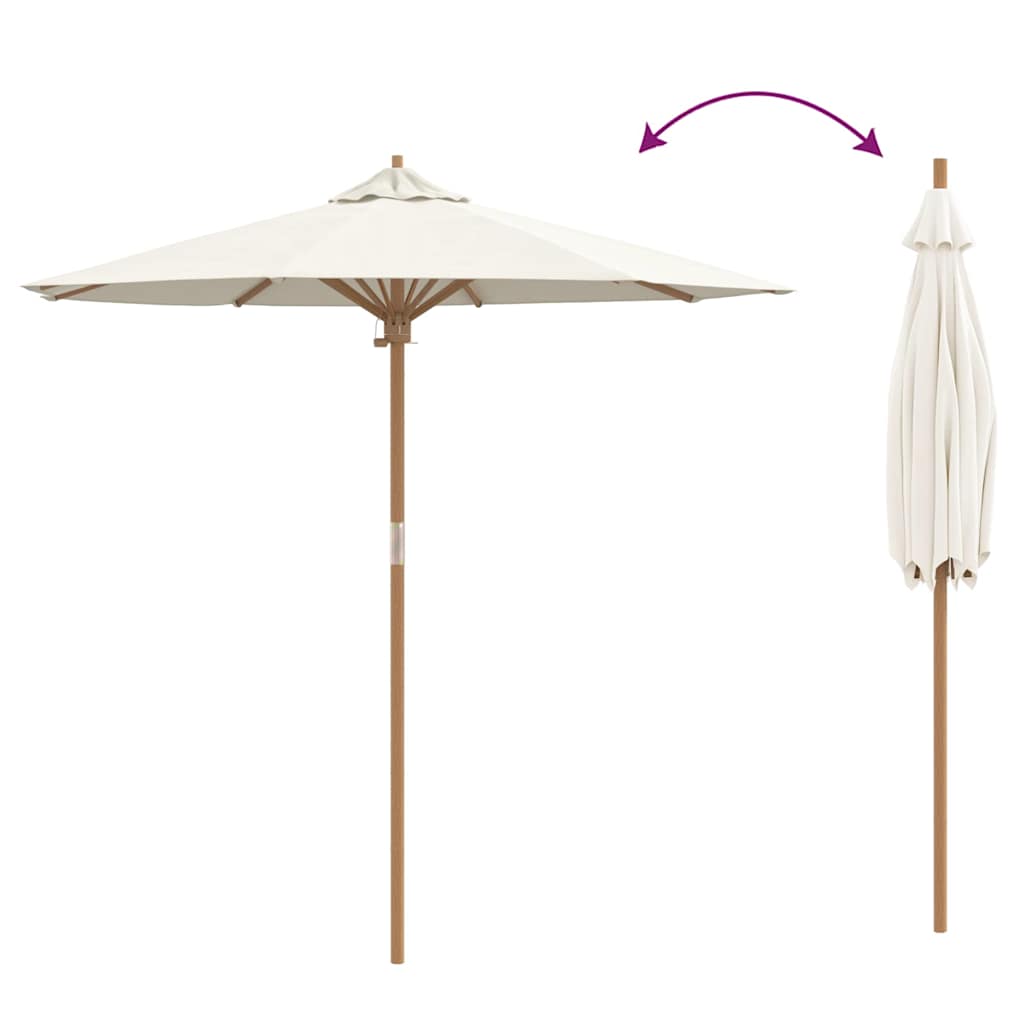 Guarda-sol de Jardim Branco creme 217 x 217 x 230 cm Bambu