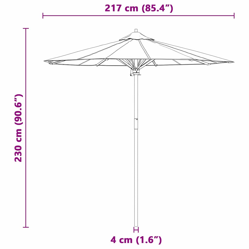 Guarda-sol de Jardim Branco creme 217 x 217 x 230 cm Bambu