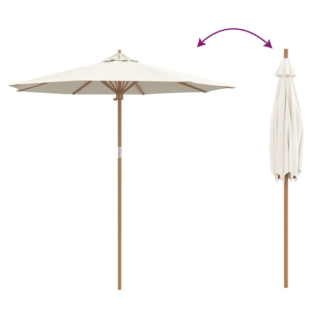 Guarda-sol de Jardim Branco creme 240 x 240 x 260 cm Bambu