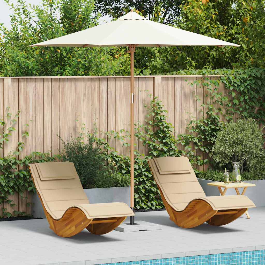Guarda-sol de Jardim Branco creme 270 x 270 x 260 cm Bambu