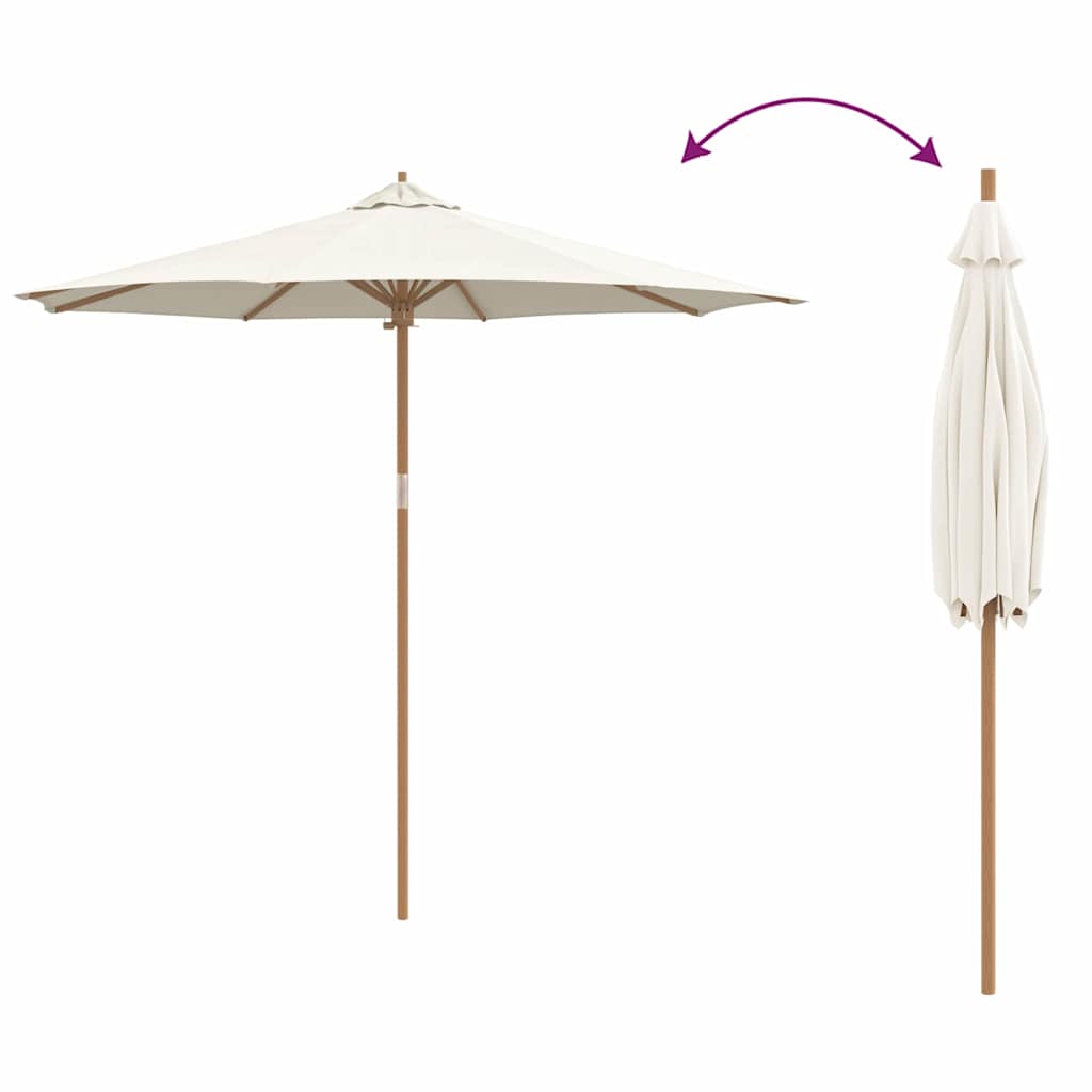Guarda-sol de Jardim Branco creme 270 x 270 x 260 cm Bambu