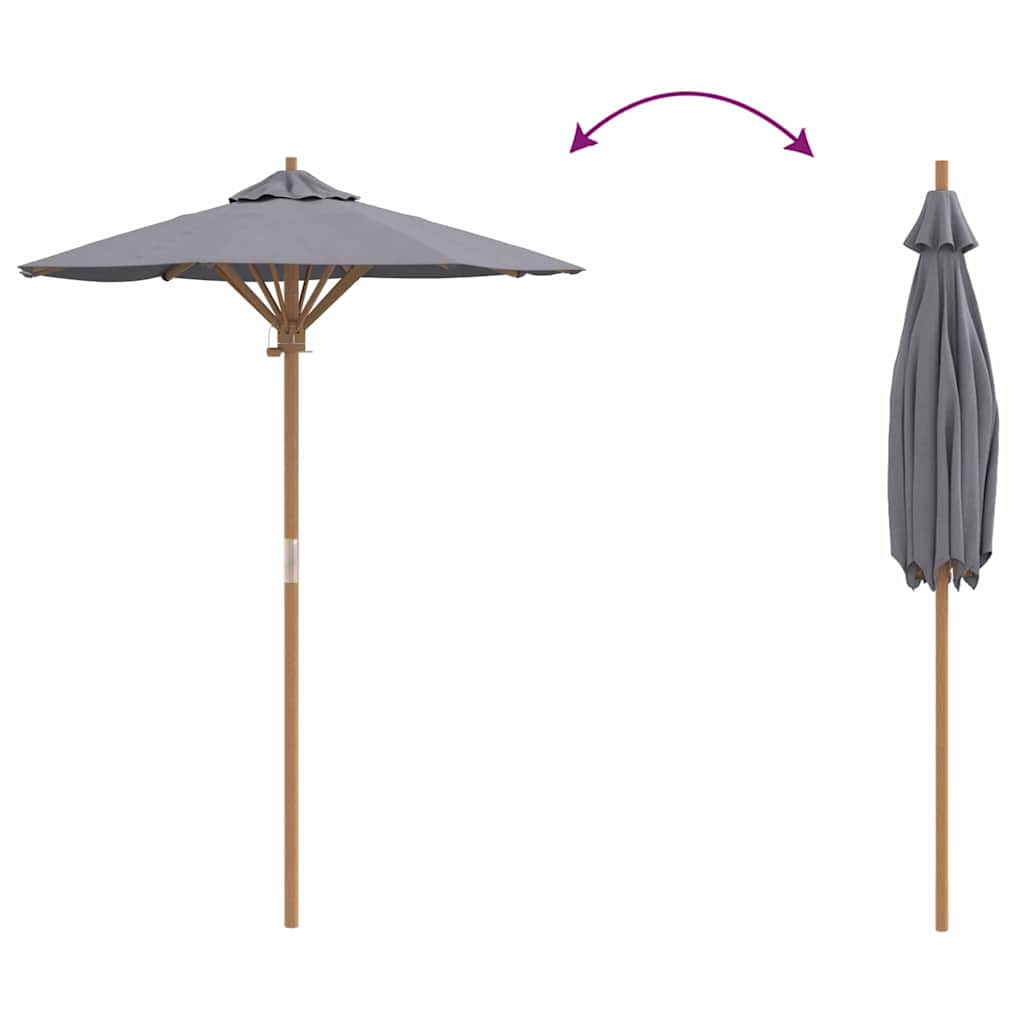 Guarda-sol de Jardim Cinzento escuro 150 x 150 x 210 cm Bambu